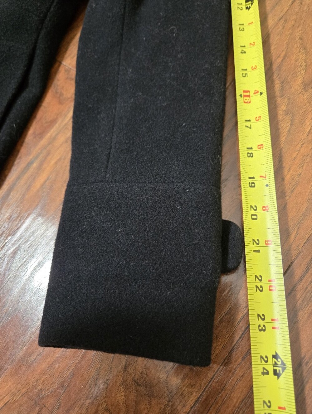 Anne Klein Wool / Nylon Black Buttoned Long Peacoat PXS - Picture 5 of 7